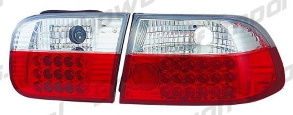 Honda Civic 92-95 3D Hatchback Red/Clear G4 LED Taillights 