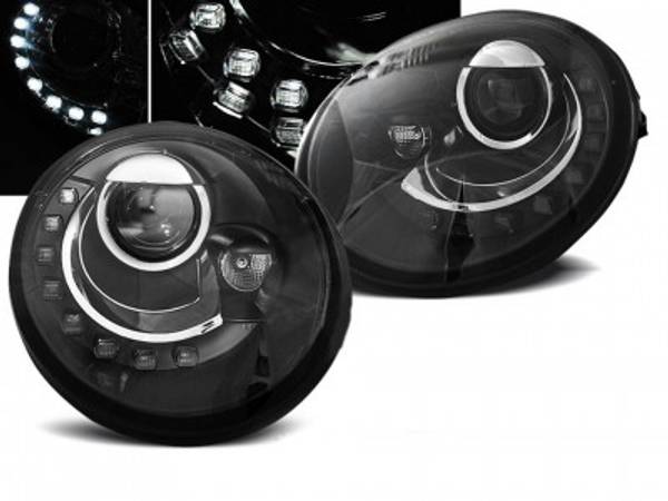 VW Beetle LED Kjørelys Forlygter Sort 11-
