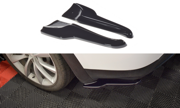 REAR SIDE SPLITTERS V.2 TESLA MODEL X gloss black 