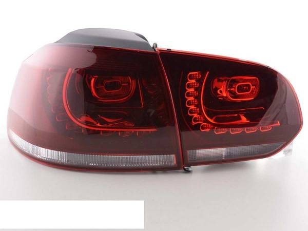 VW Golf 6 Baglygter LED R-Design Rød / Klar