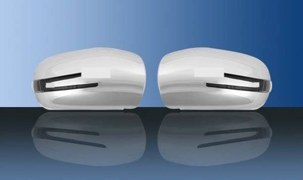 Kromede speilkåper (m. LED-blinklys) - Mercedes Benz W203,W211