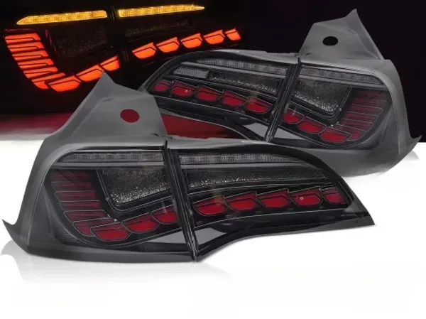 Tesla Model 3 Y Baglygter OLED Fuld LED DYN Animeret - Sort